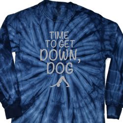Yoga Get Down Dog Long Sleeve Tie Dye Shirt