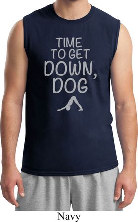 Yoga Get Down Dog Mens Muscle Shirt