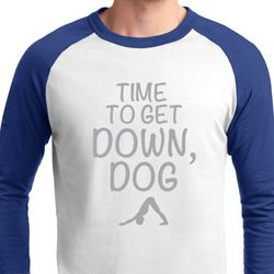 Yoga Get Down Dog Mens Raglan Shirt