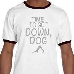 Yoga Get Down Dog Mens Ringer Shirt