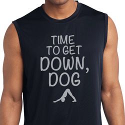 Yoga Get Down Dog Mens Sleeveless Moisture Wicking Shirt