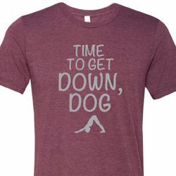 Yoga Get Down Dog Mens Tri Blend Crewneck Shirt