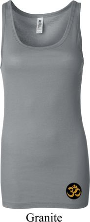 Yoga Gold AUM Patch Bottom Print Ladies Longer Length Tank Top