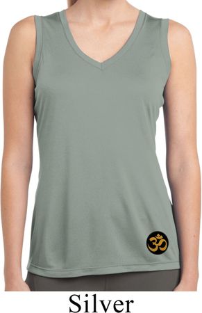 Yoga Gold AUM Patch Bottom Print Ladies Sleeveless Moisture Wicking
