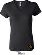 Yoga Gold AUM Patch Bottom Print Ladies V-neck Shirt