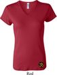 Yoga Gold AUM Patch Bottom Print Ladies V-neck Shirt