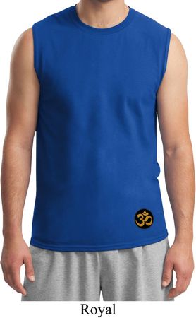 Yoga Gold AUM Patch Bottom Print Mens Muscle Shirt