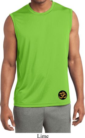 Yoga Gold AUM Patch Bottom Print Mens Sleeveless Moisture Wicking