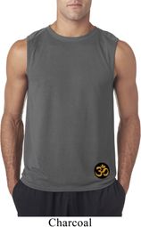 Yoga Gold AUM Patch Bottom Print Mens Sleeveless Shirt