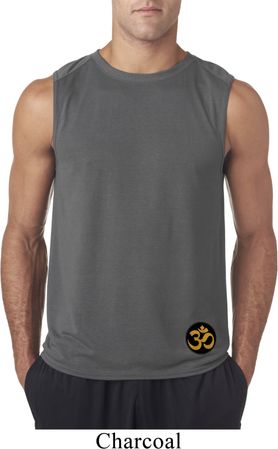 Yoga Gold AUM Patch Bottom Print Mens Sleeveless Shirt