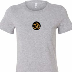 Yoga Gold AUM Patch Ladies Longer Length Shirt Yoga Gold AUM Patch Ladies Longer Length Shirt