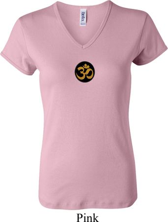 Yoga Gold AUM Patch Ladies V-neck Shirt