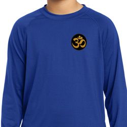 Yoga Gold AUM Patch Pocket Print Kids Dry Wicking Long Sleeve Shirt
