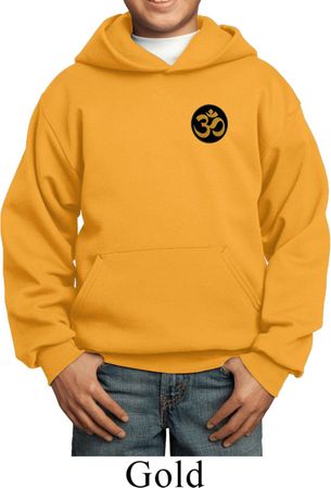 Yoga Gold AUM Patch Pocket Print Kids Hoodie