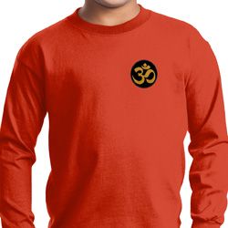 Yoga Gold AUM Patch Pocket Print Kids Long Sleeve Shirt