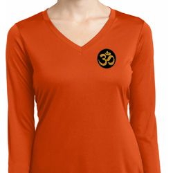 Yoga Gold AUM Patch Pocket Print Ladies Dry Wicking Long Sleeve Shirt