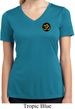 Yoga Gold AUM Patch Pocket Print Ladies Moisture Wicking V-neck Shirt