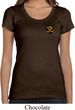 Yoga Gold AUM Patch Pocket Print Ladies Scoop Neck Shirt