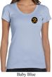 Yoga Gold AUM Patch Pocket Print Ladies Scoop Neck Shirt