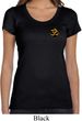 Yoga Gold AUM Patch Pocket Print Ladies Scoop Neck Shirt