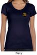 Yoga Gold AUM Patch Pocket Print Ladies Scoop Neck Shirt