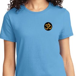 Yoga Gold AUM Patch Pocket Print Ladies Shirt