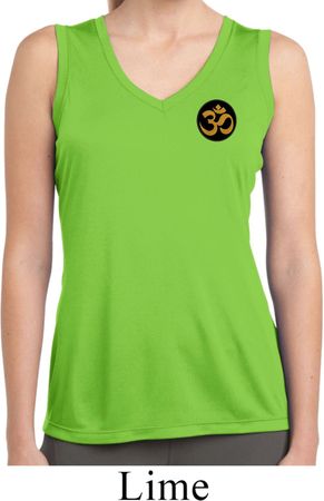 Yoga Gold AUM Patch Pocket Print Ladies Sleeveless Moisture Wicking