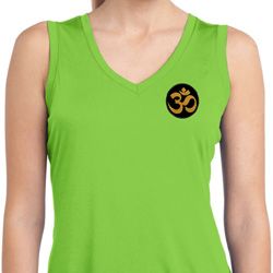 Yoga Gold AUM Patch Pocket Print Ladies Sleeveless Moisture Wicking