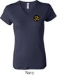 Yoga Gold AUM Patch Pocket Print Ladies V-neck Shirt