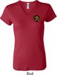 Yoga Gold AUM Patch Pocket Print Ladies V-neck Shirt