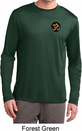Yoga Gold AUM Patch Pocket Print Mens Dry Wicking Long Sleeve Shirt