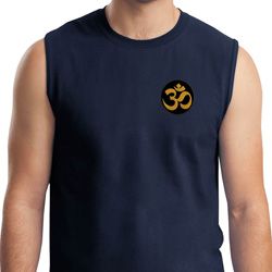 Yoga Gold AUM Patch Pocket Print Mens Muscle Shirt