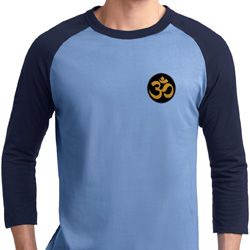 Yoga Gold AUM Patch Pocket Print Mens Raglan Shirt