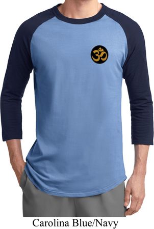 Yoga Gold AUM Patch Pocket Print Mens Raglan Shirt