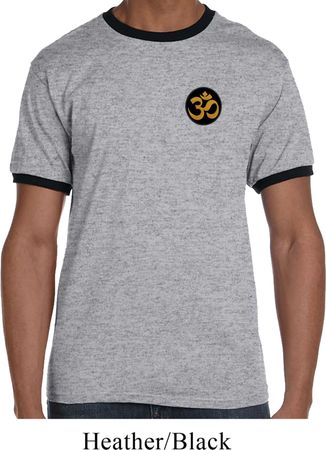 Yoga Gold AUM Patch Pocket Print Mens Ringer Shirt
