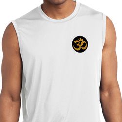 Yoga Gold AUM Patch Pocket Print Mens Sleeveless Moisture Wicking