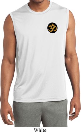 Yoga Gold AUM Patch Pocket Print Mens Sleeveless Moisture Wicking