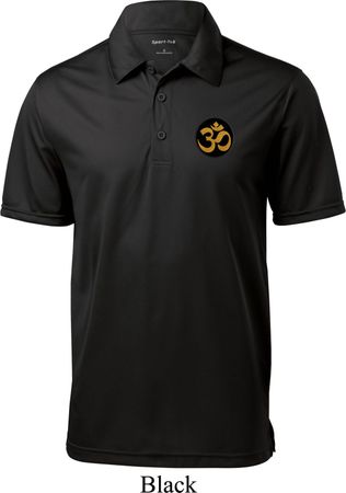 Yoga Gold AUM Patch Pocket Print Mens Textured Polo Shirt