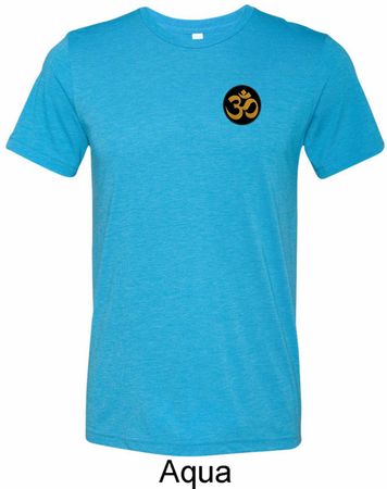 Yoga Gold AUM Patch Pocket Print Mens Tri Blend Crewneck Shirt