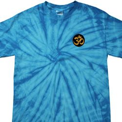 Yoga Gold AUM Patch Pocket Print Spider Tie Dye Shirt