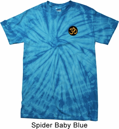 Yoga Gold AUM Patch Pocket Print Spider Tie Dye Shirt
