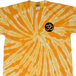 Yoga Gold AUM Patch Pocket Print Twist Tie Dye Shirt