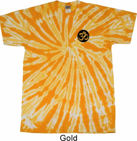 Yoga Gold AUM Patch Pocket Print Twist Tie Dye Shirt