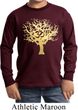 Yoga Gold Foil Tree of Life Kids Long Sleeve Shirt