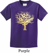 Yoga Gold Foil Tree of Life Kids Shirt