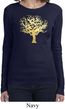 Yoga Gold Foil Tree of Life Ladies Long Sleeve Shirt