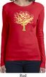 Yoga Gold Foil Tree of Life Ladies Long Sleeve Shirt