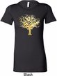 Yoga Gold Foil Tree of Life Ladies Longer Length Shirt