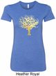 Yoga Gold Foil Tree of Life Ladies Longer Length Shirt