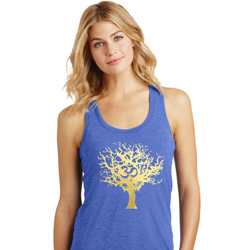 Clearance - Womens Gold Foil Tree of Life Racerback Yoga Tank Top